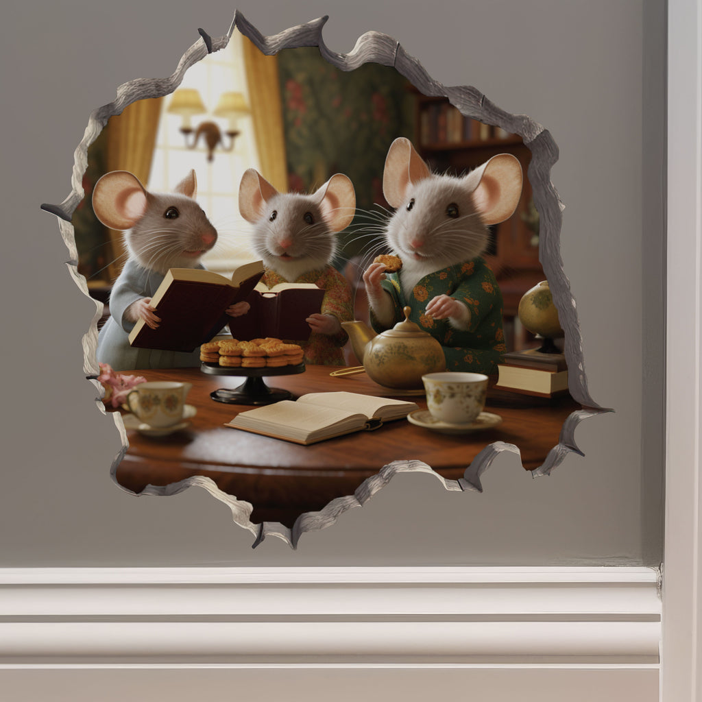 Book Club Mouse decal on wall