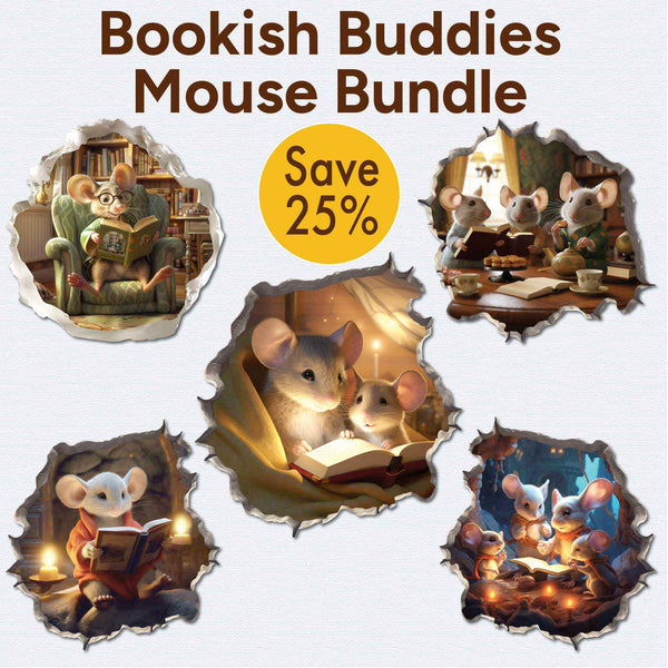Bookish Buddies Mouse Bundle - My Wonderful Walls