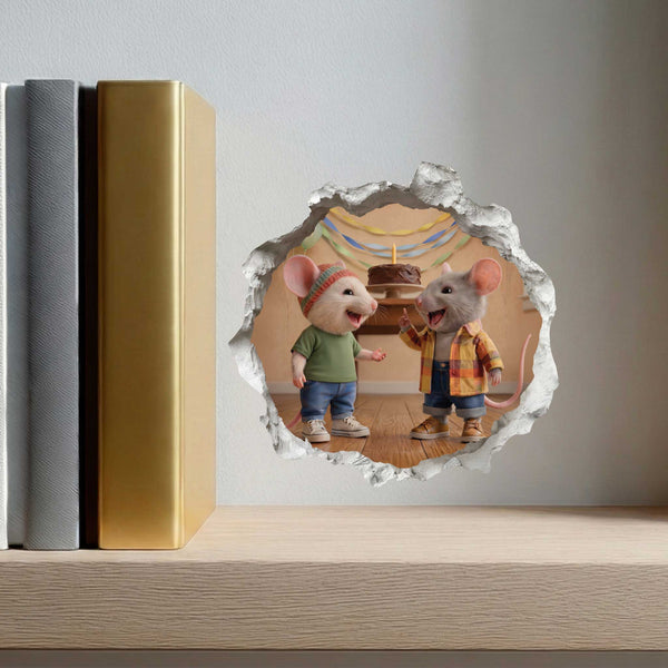 Wallington Mice Birthday Tales Hardback Book with Mouse Hole Decals