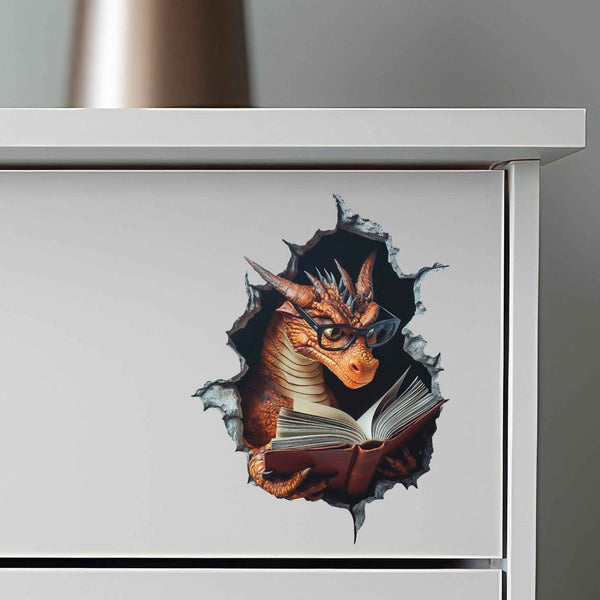 Bookworm Dragon Hole Decal - My Wonderful Walls