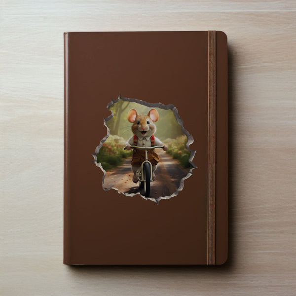 Bike Ride in the Park Boy Mouse decal on notebook