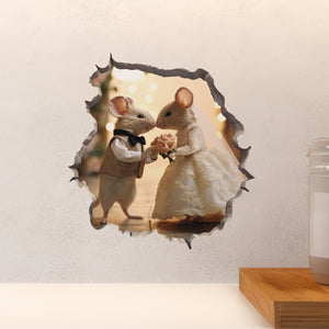 Bride and Groom Wedding Mice decal on countertop
