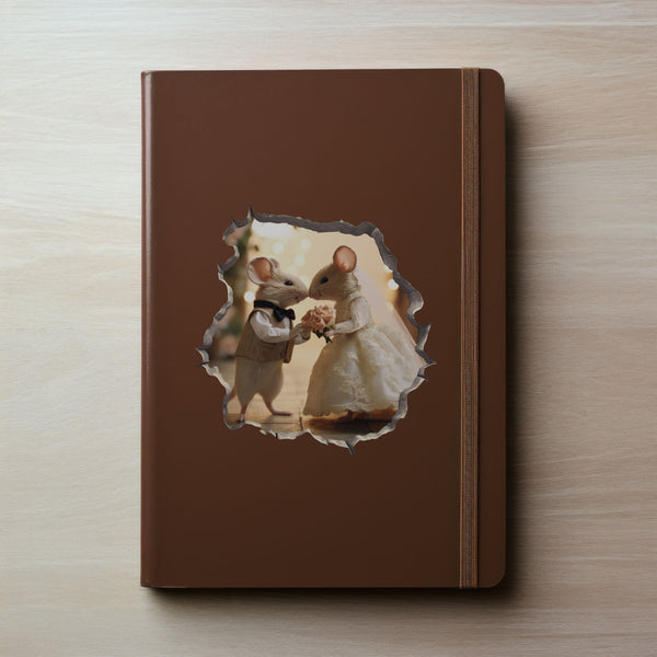 Bride and Groom Wedding Mice decal on notebook
