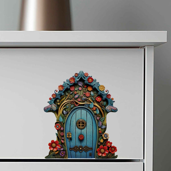 Bright Bloom Fairy Door Decal - My Wonderful Walls