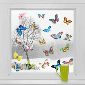 Butterfly Wall Decals - Set of 20 Realistic Watercolor Butterflies