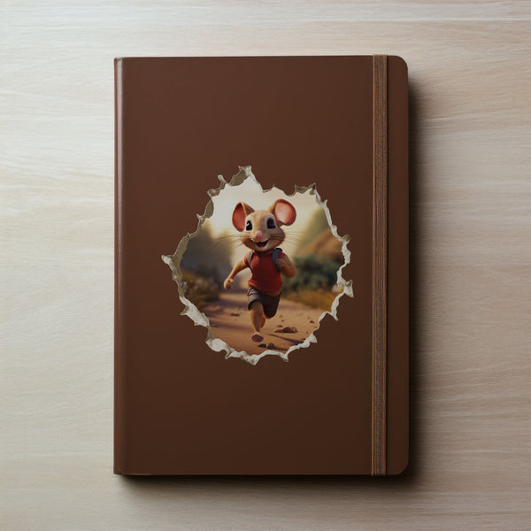 Jogging Running Mouse decal on notebook