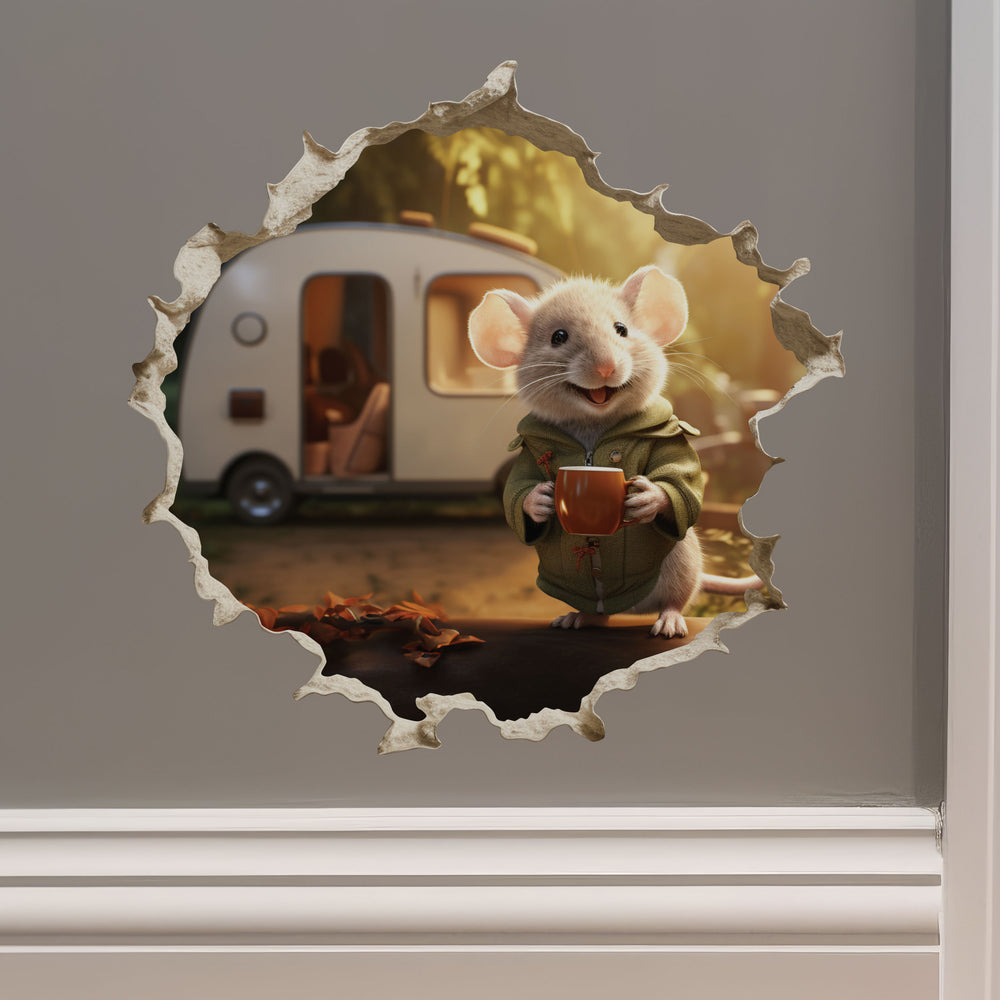Camper Trailer Mouse decal on wall