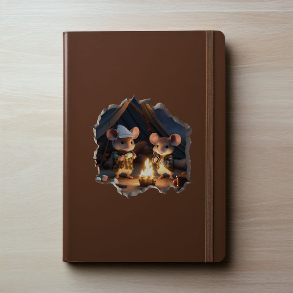 Camping Mice decal on notebook