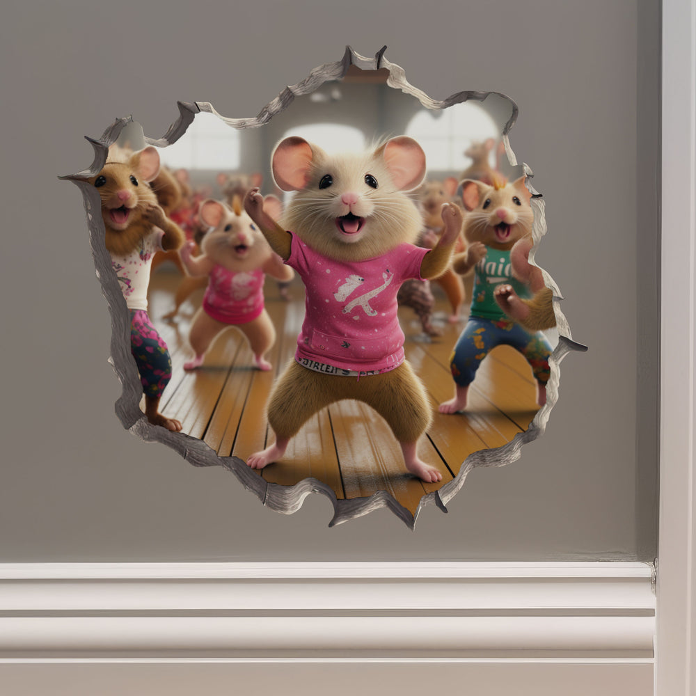 Cardio Dance Workout Mice on wall