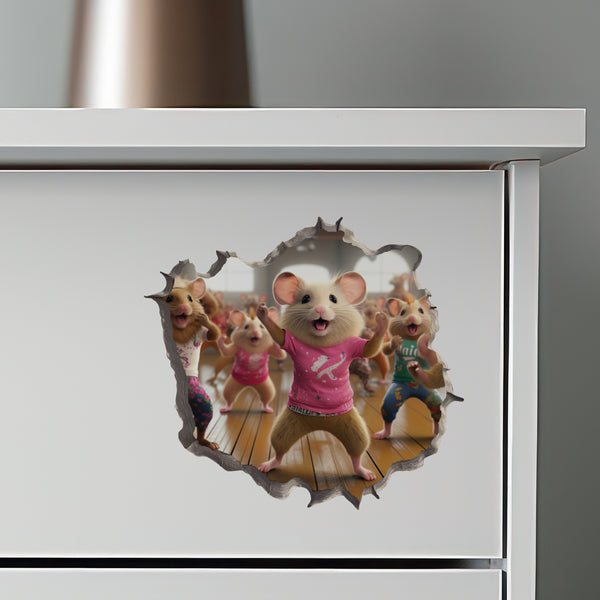 Cardio Dance Workout Mouse decal on dresser
