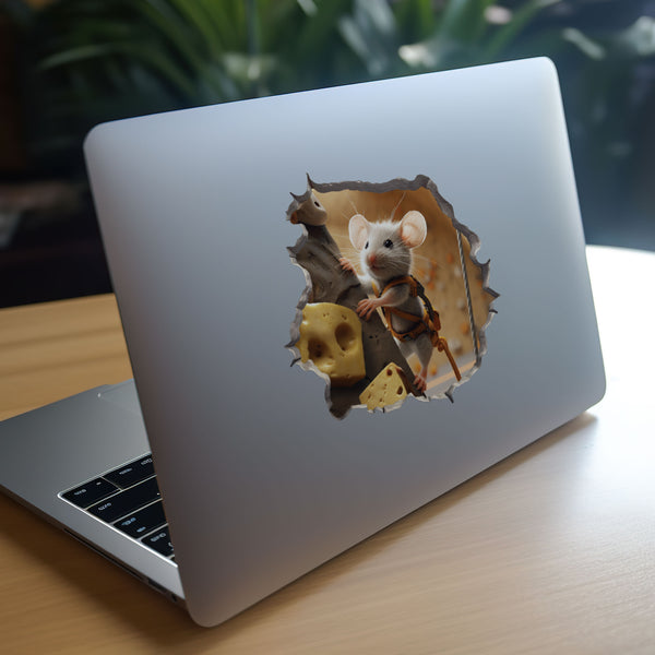 Rock Climbing Cheese Mouse on laptop