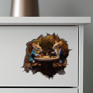 Chess Mice decal on dresser