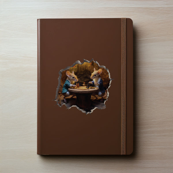 Chess Mice decal on notebook