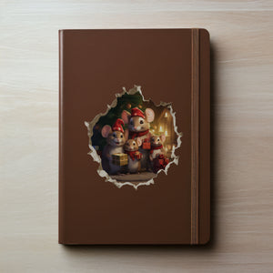 Christmas Family Mice decal on notebook
