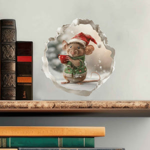 Christmas Hot Cocoa Mouse Hole Decal - My Wonderful Walls