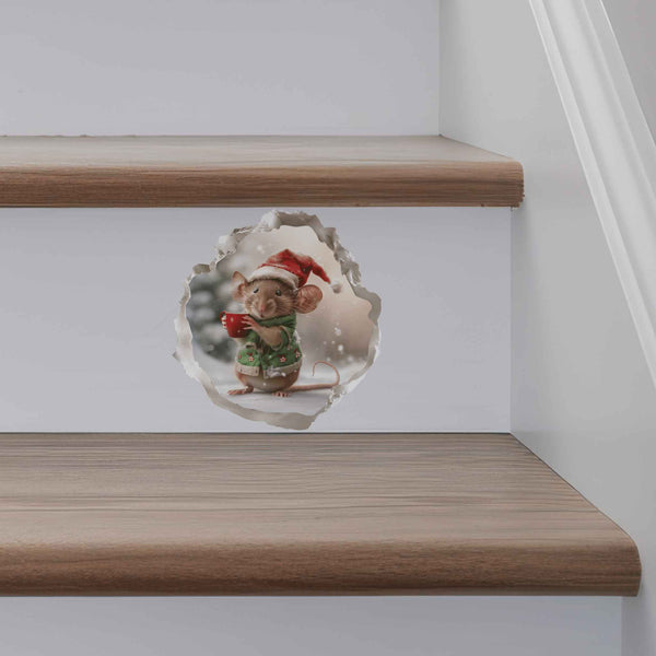 Christmas Hot Cocoa Mouse Hole Decal - My Wonderful Walls