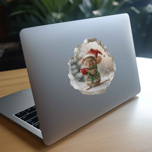 Christmas Hot Cocoa Mouse Hole Decal - My Wonderful Walls