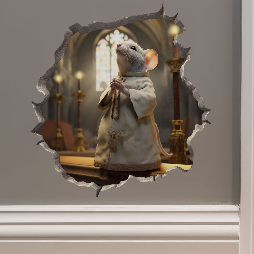 Church Priest Mouse decal on wall