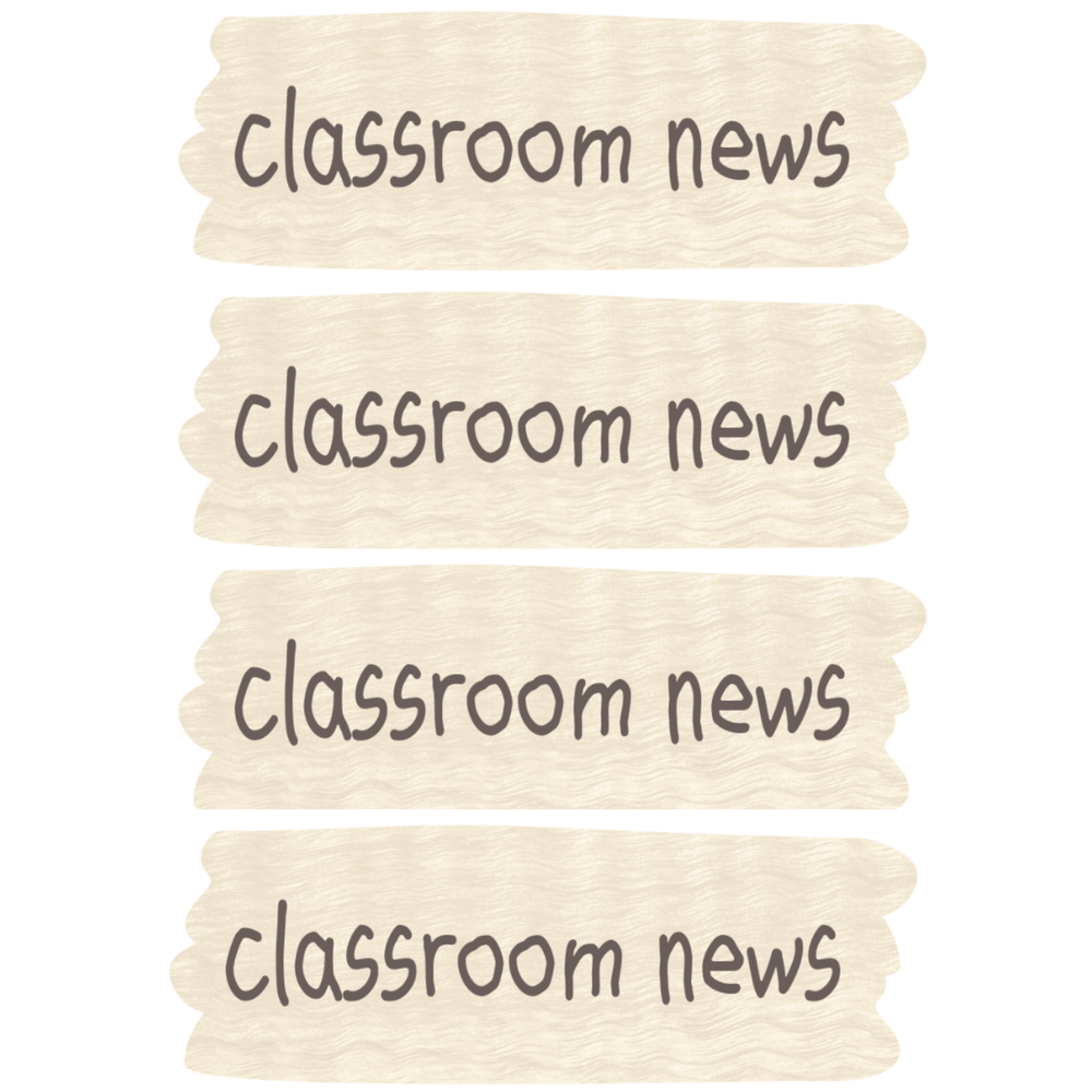 Classroom News Signs - Set of 4 (CORPORATE ONLY) - My Wonderful Walls