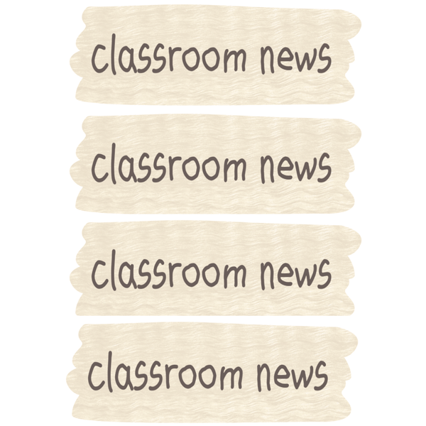 Classroom News Signs - Set of 4 (CORPORATE ONLY) - My Wonderful Walls