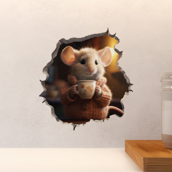 Coffee Mouse Hole Decal