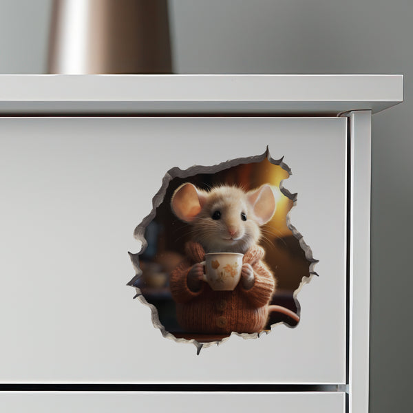 Coffee Mouse Hole Decal