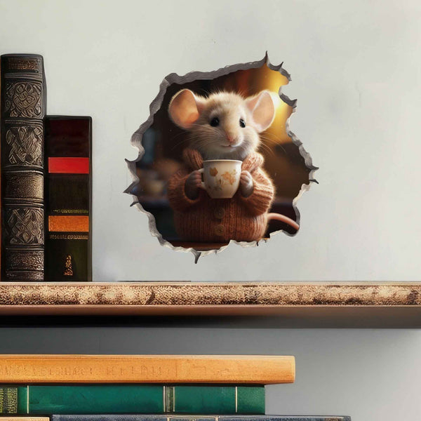 Coffee Mouse Hole Decal - My Wonderful Walls