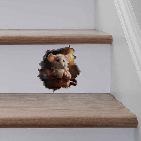 Coffee Mouse Hole Decal - My Wonderful Walls
