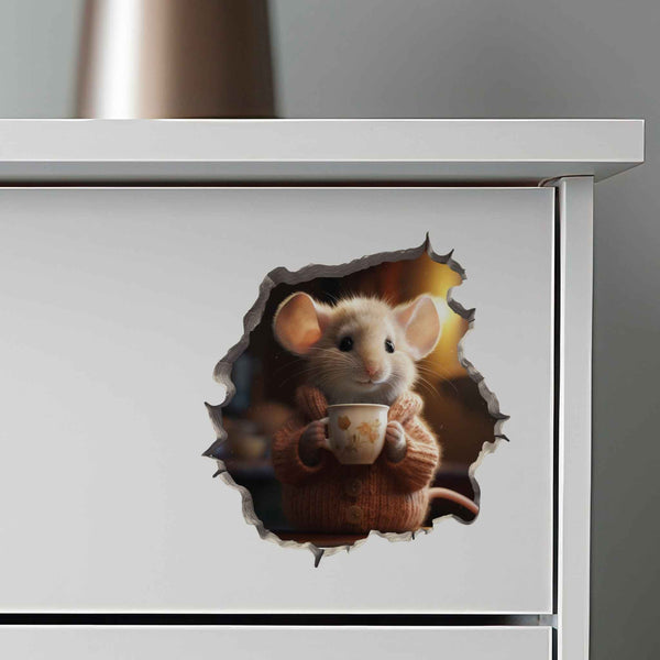 Coffee Mouse Hole Decal - My Wonderful Walls