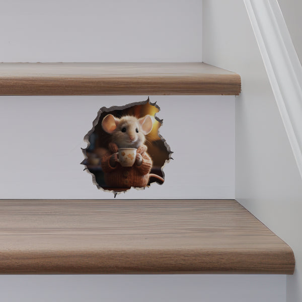 Coffee Mouse Hole Decal