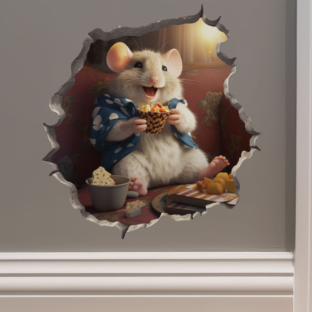 Couch Potato Mouse decal on wall