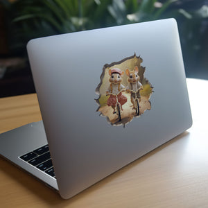 Couple Mice on Bike Ride decal on laptop