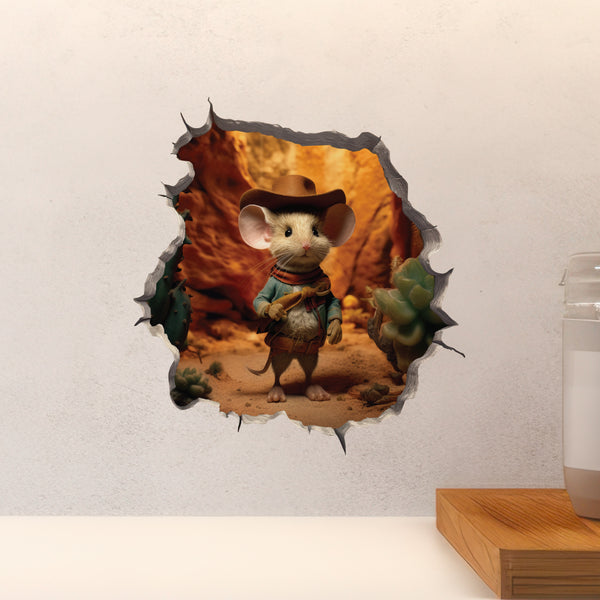 Cowboy Mouse Hole Decal