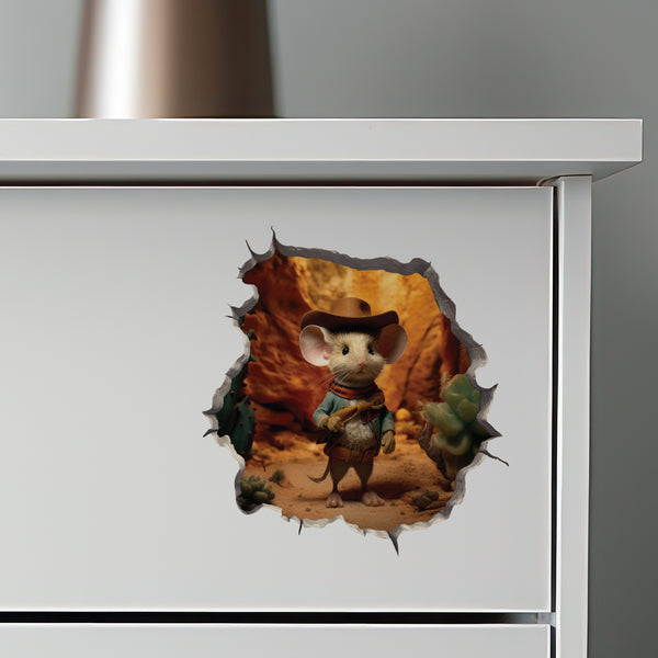 Cowboy Mouse Hole Decal