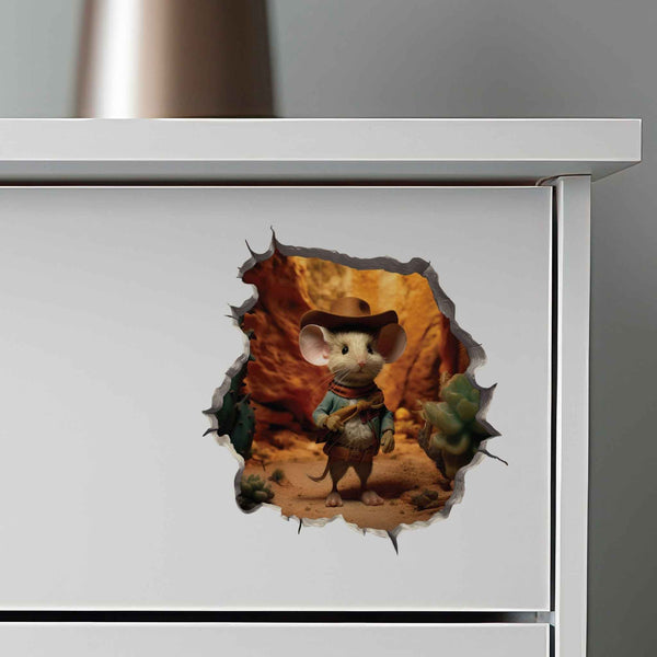 Cowboy Mouse Hole Decal - My Wonderful Walls