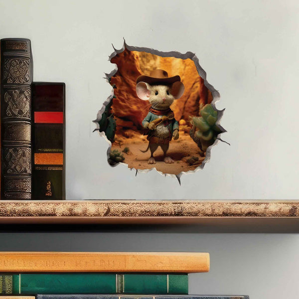 Cowboy Mouse Hole Decal - My Wonderful Walls