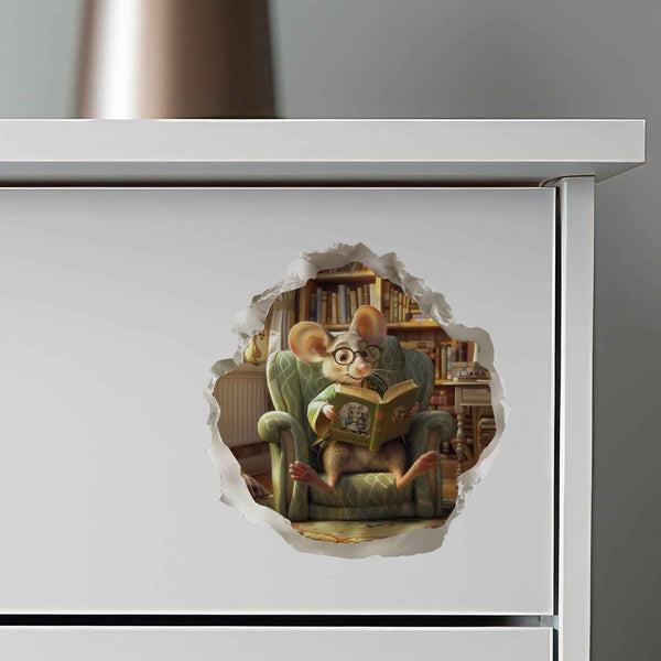 Cozy Reading Mouse Hole Decal - My Wonderful Walls