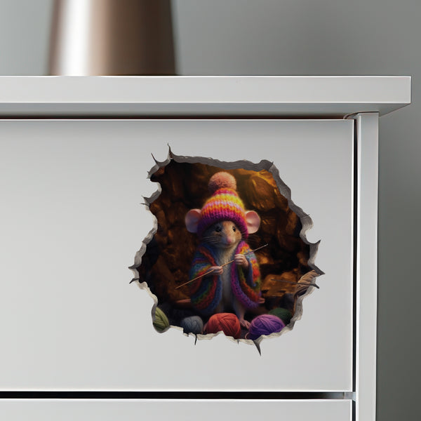 Crochet Mouse decal on dresser