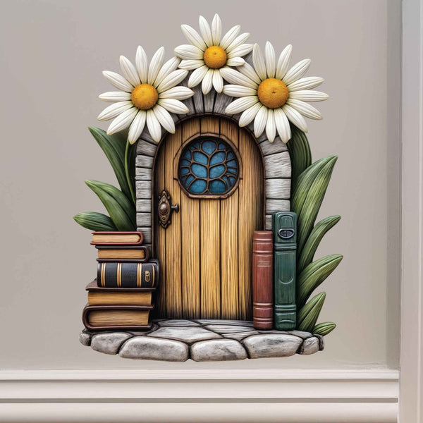 Daisy Book Lover Fairy Door Decal - My Wonderful Walls