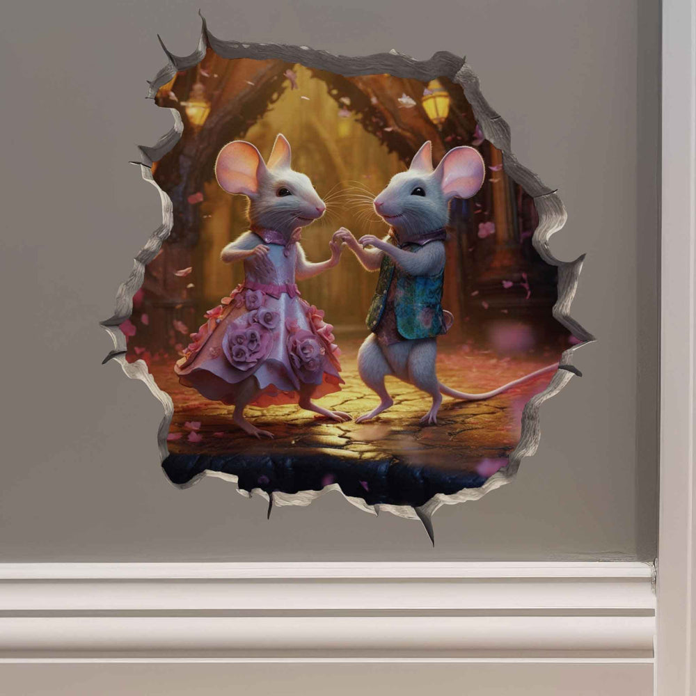 Dancing Couple Mouse Hole Decal - My Wonderful Walls