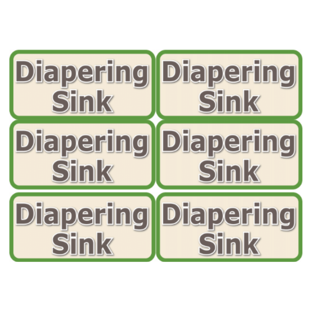 Diapering Sink Signs - Set of 6 (CORPORATE ONLY) - My Wonderful Walls