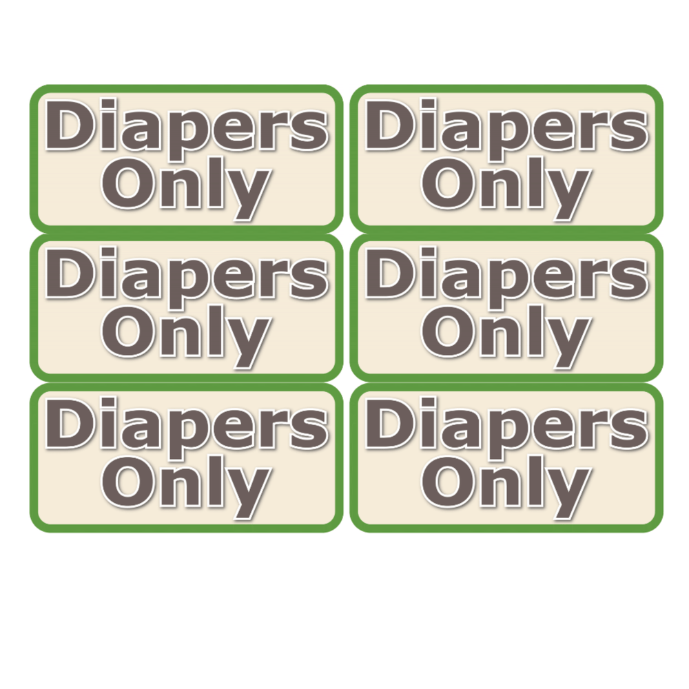 Diapers Only Signs - Set of 6 (CORPORATE ONLY) - My Wonderful Walls