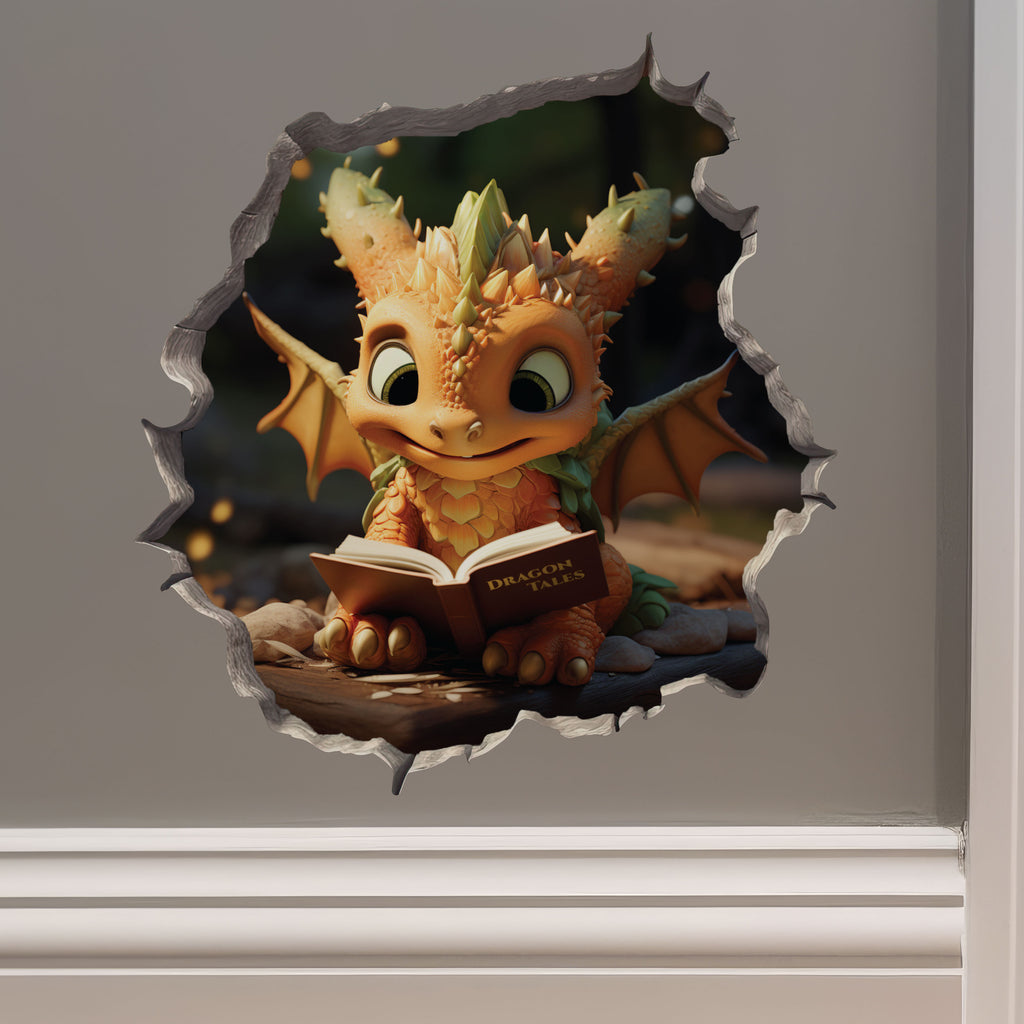 Reading Dragon on wall