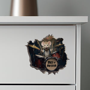 Drummer Mouse decal on dresser