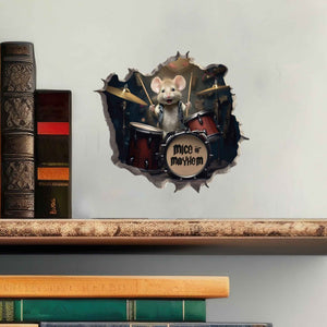 Drummer Mouse Hole Decal - My Wonderful Walls