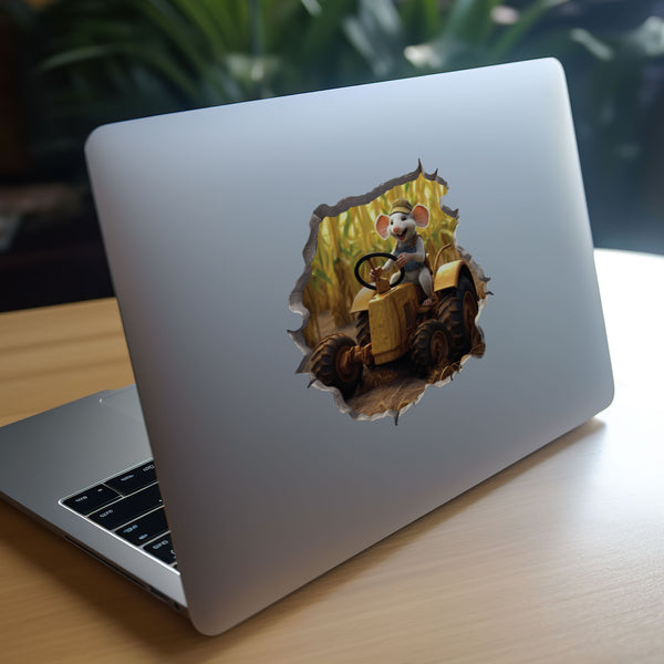 Farmer Mouse decal on laptop