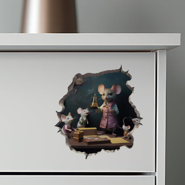 Female Teacher Mouse decal on dresser