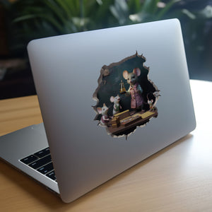 Female Teacher Mouse decal on laptop