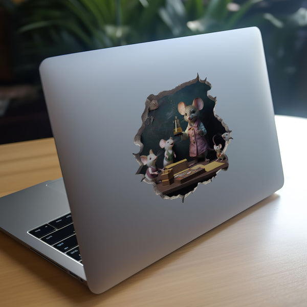 Female Teacher Mouse decal on laptop