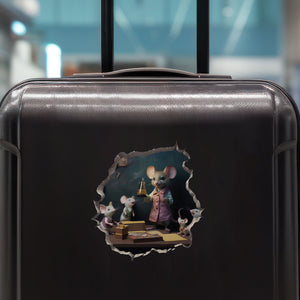 Female Teacher Mouse decal on luggage